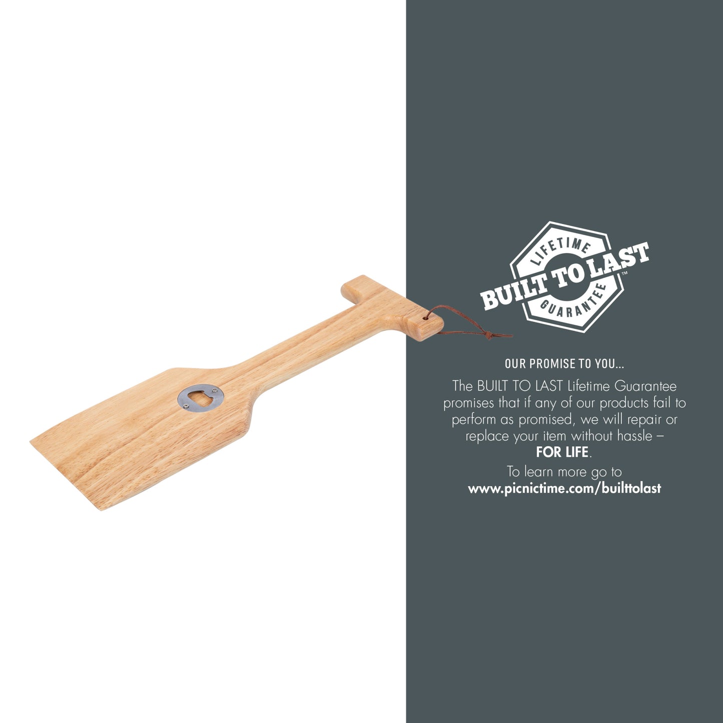 Hardwood BBQ Grill Scraper with Bottle Opener