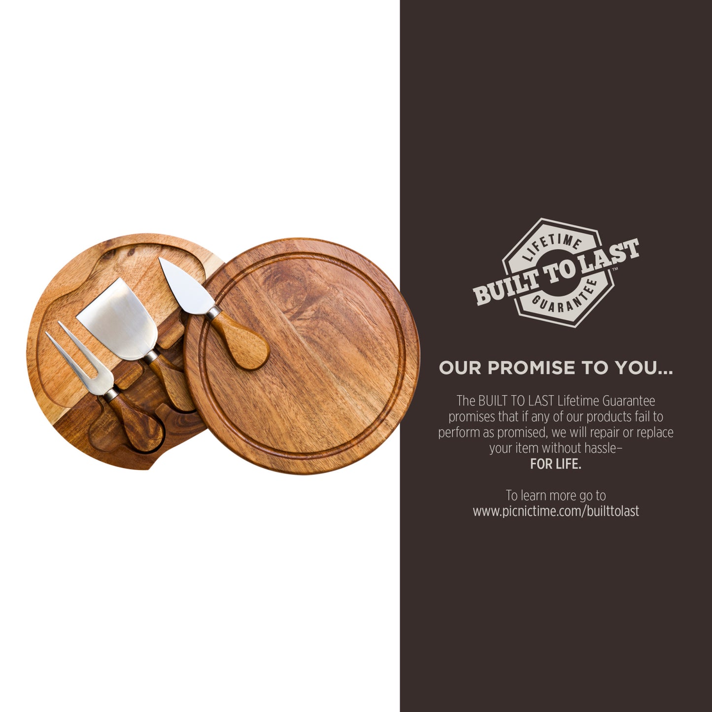 Acacia Brie Cheese Cutting Board & Tools Set