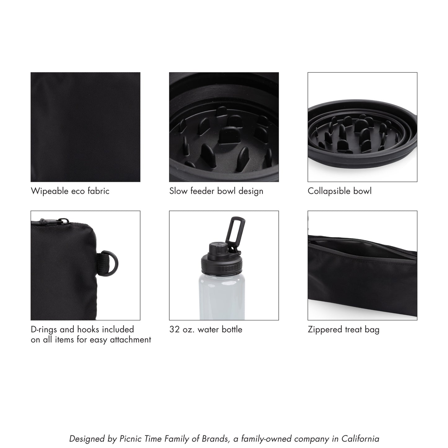 Tarana Dog Travel Kit - Carbon Black