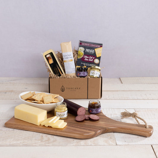 Artisan 18" Charcuterie Board with Gourmet Gift Pack