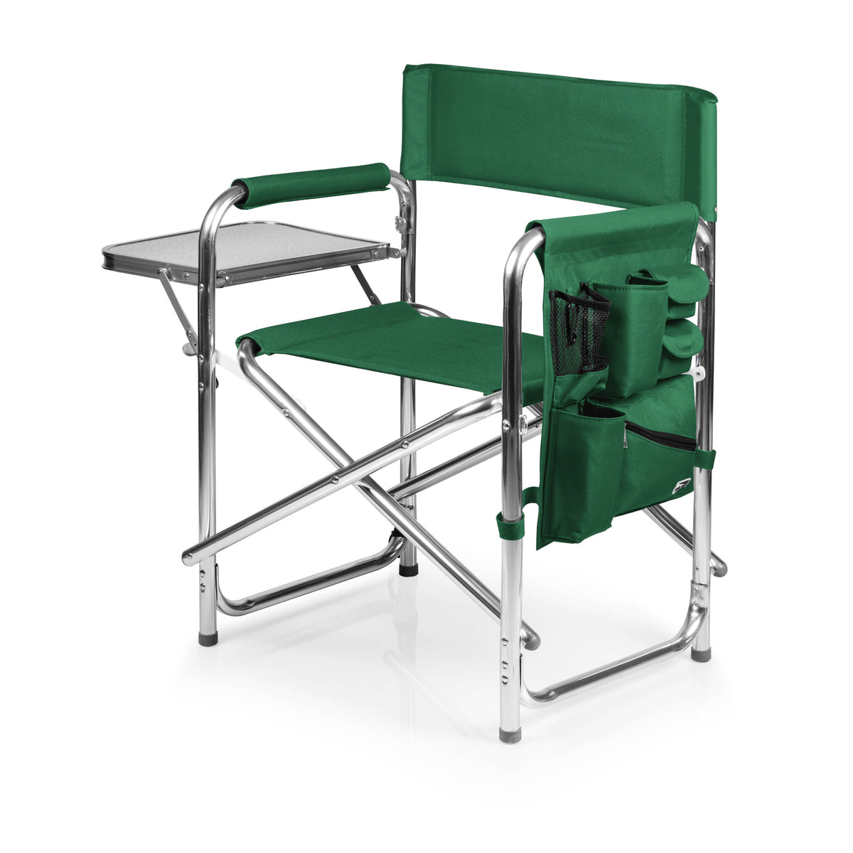 Sports Chair with Side Table, Armrest Caddy and Insulated Beverage Pockets - Hunter Green (809-00-121-000-0)