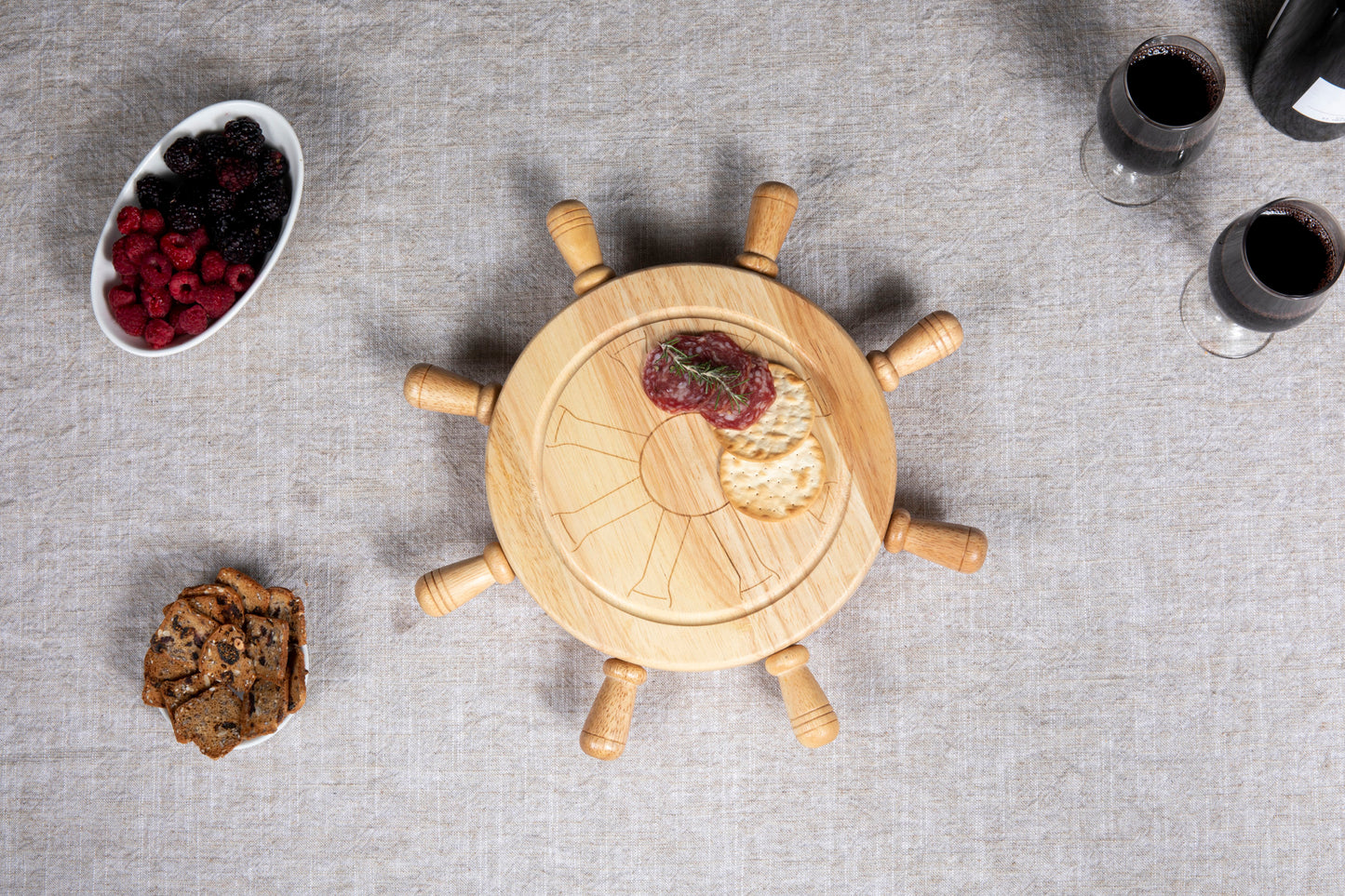 Mariner Lazy Susan Cheese Cutting Board & Tools Set