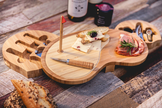 Sand Trap Golf-Inspired Bamboo Cheese Board with 6-Piece Hidden Tool Set