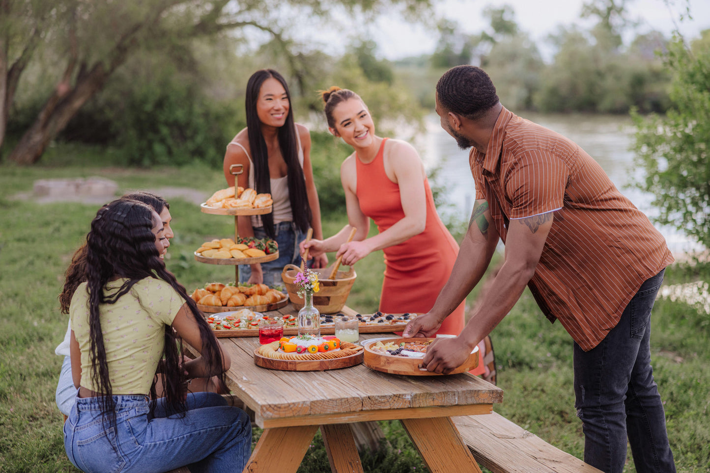 Barista Serving Tray with Glass Insert