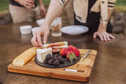 Turntable Acacia and Slate Cheese Board with Knife