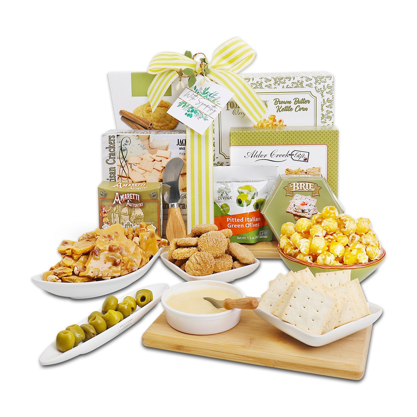 Sympathy Cutting Board Gift with Gourmet Treats and Heartfelt Keepsake