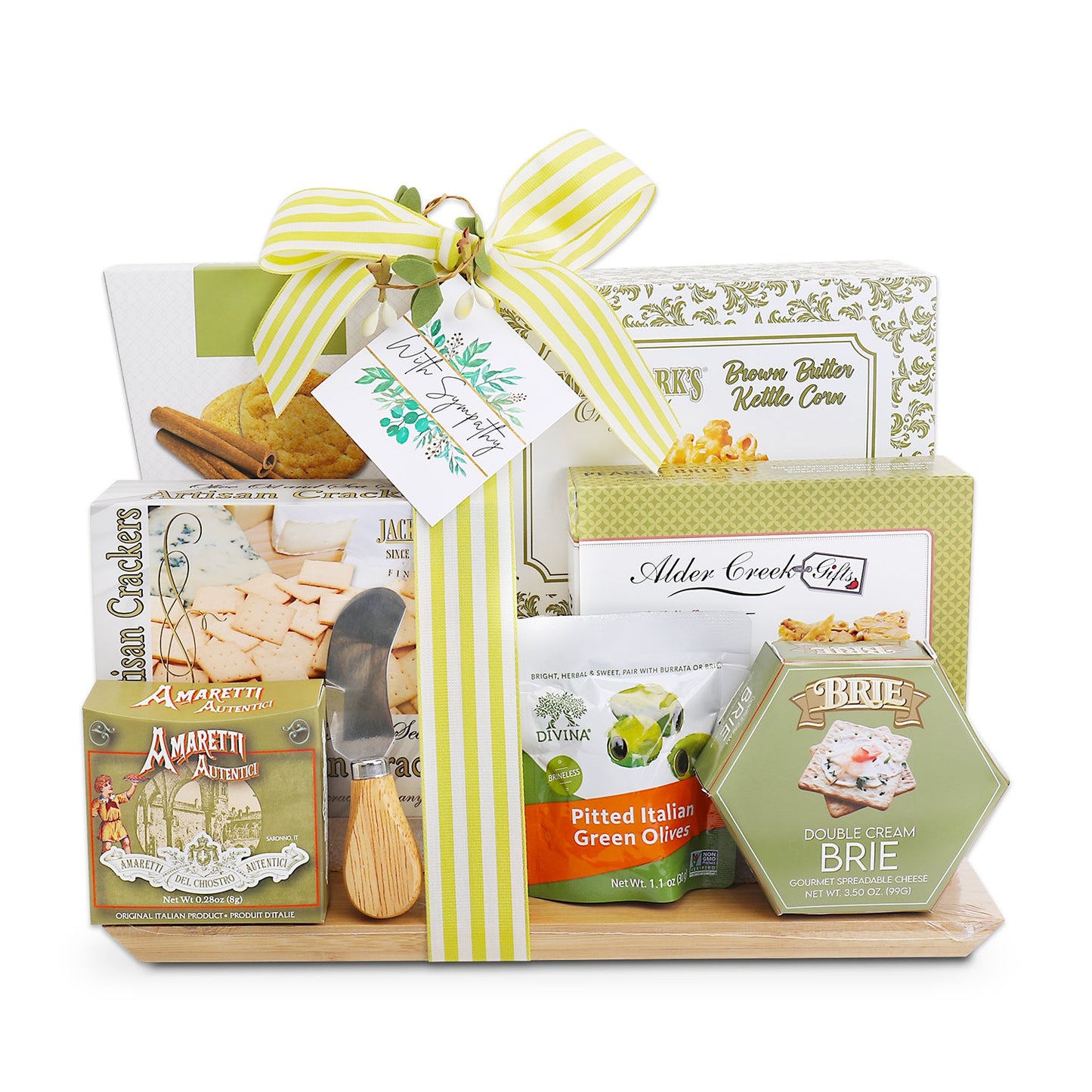 Sympathy Cutting Board Gift with Gourmet Treats and Heartfelt Keepsake
