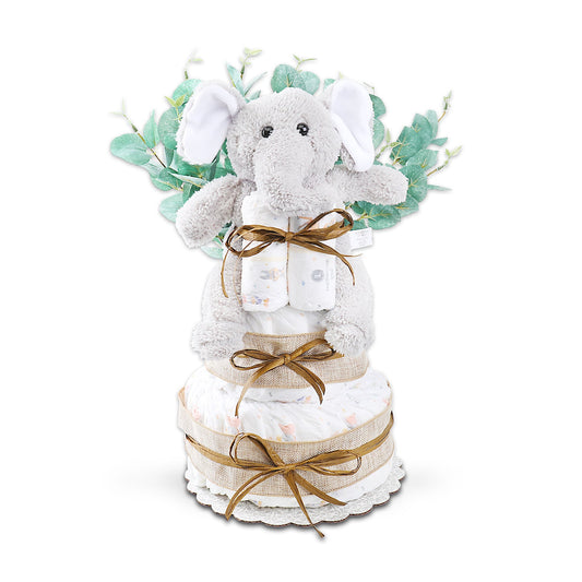 Wild About Baby Two-Tier Diaper Cake Gift