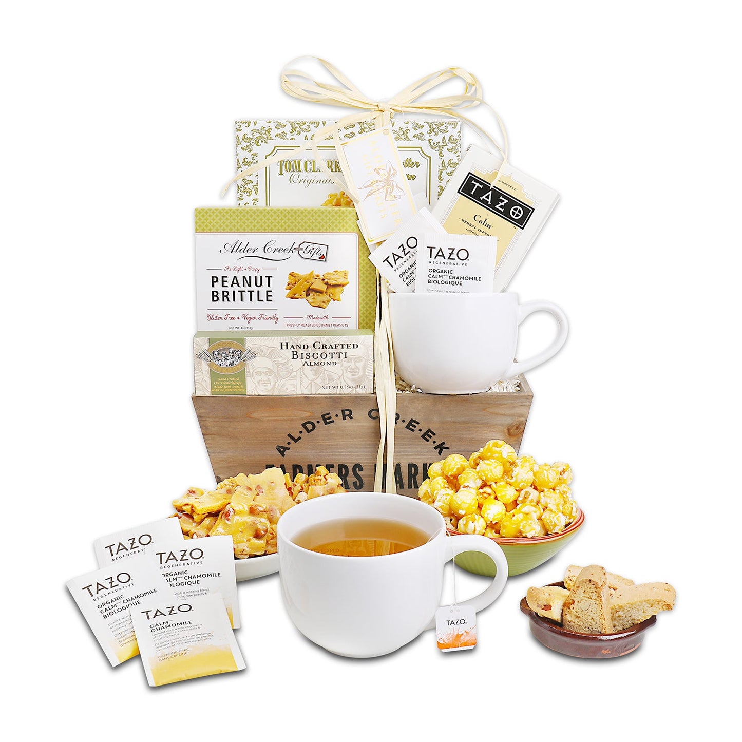 Serenity Tea and Relaxation Gift Crate with Gourmet Treats and Cozy Comforts