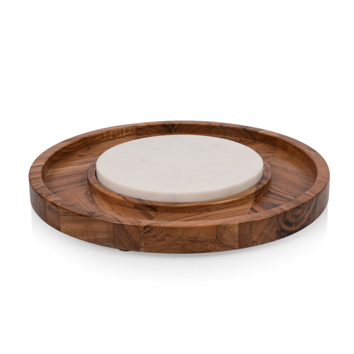 Isla Acacia Wood Serving Platter with Removable White Marble Cheeseboard Insert