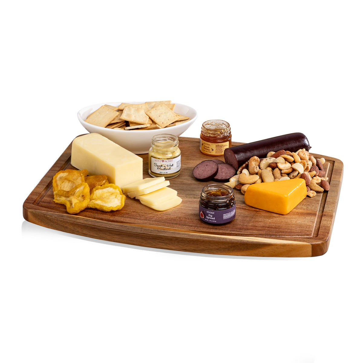 Ovale Acacia Cutting Board with Gourmet Gift Pack
