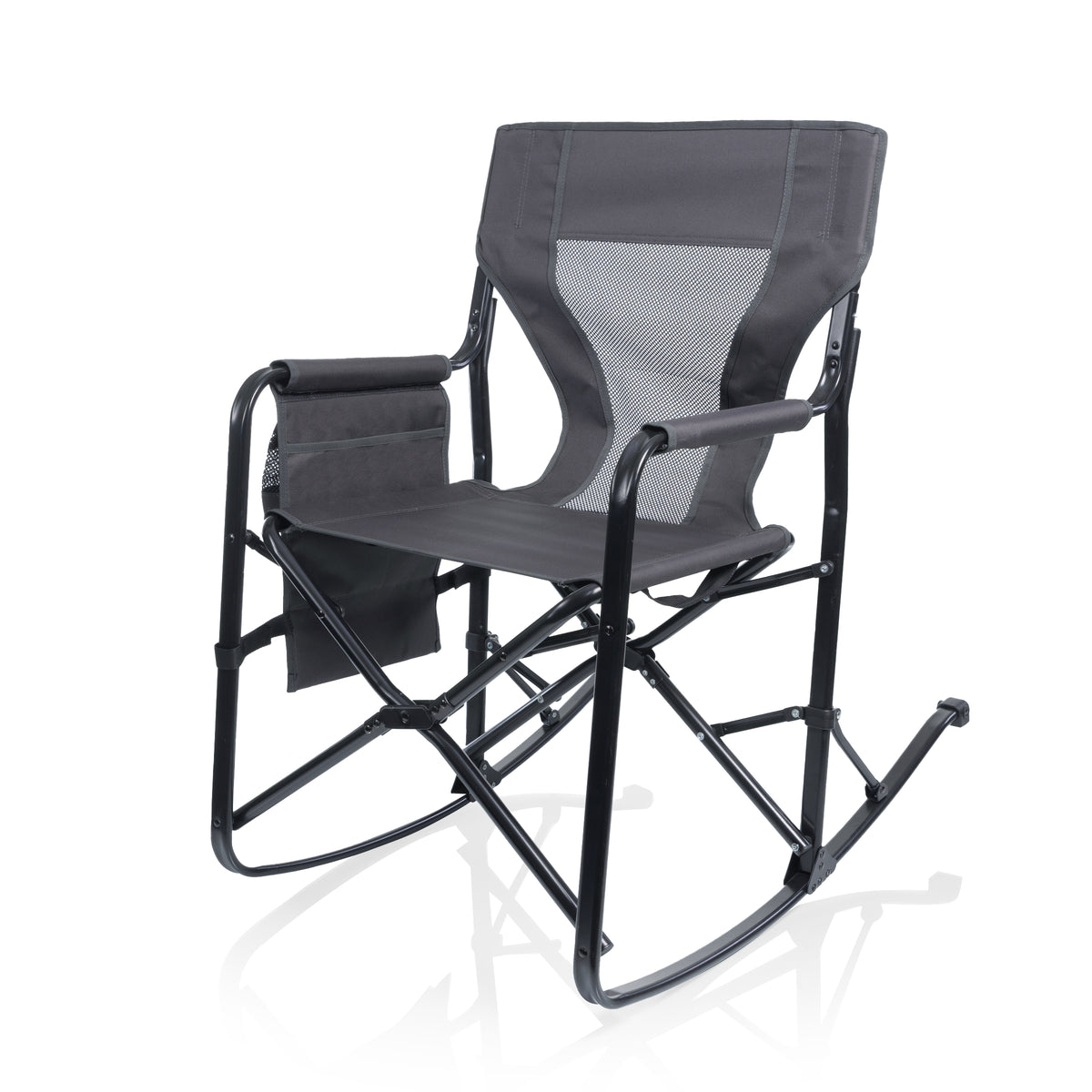 Portable Rocking Camping Chair with Mesh Back, Storage Caddy & 225 lb. Capacity