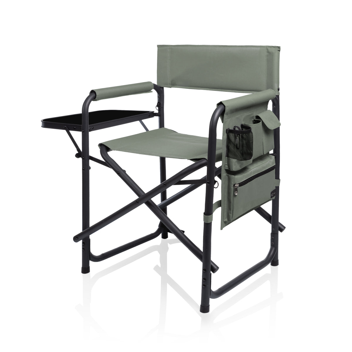 Sports Chair with Side Table, Armrest Caddy and Insulated Beverage Pockets - Desert Sage
