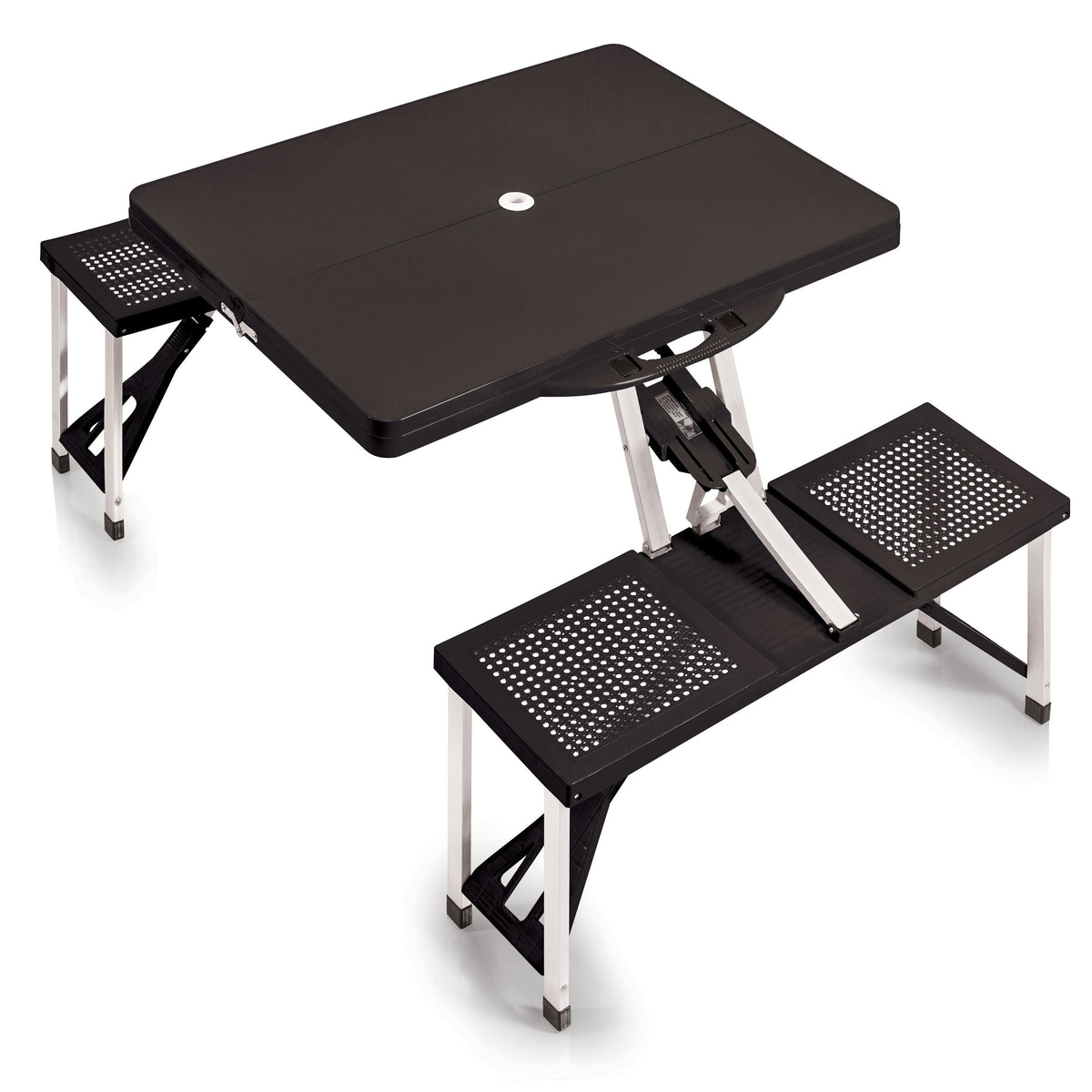 Picnic Table Portable Folding Table with Seats - Black