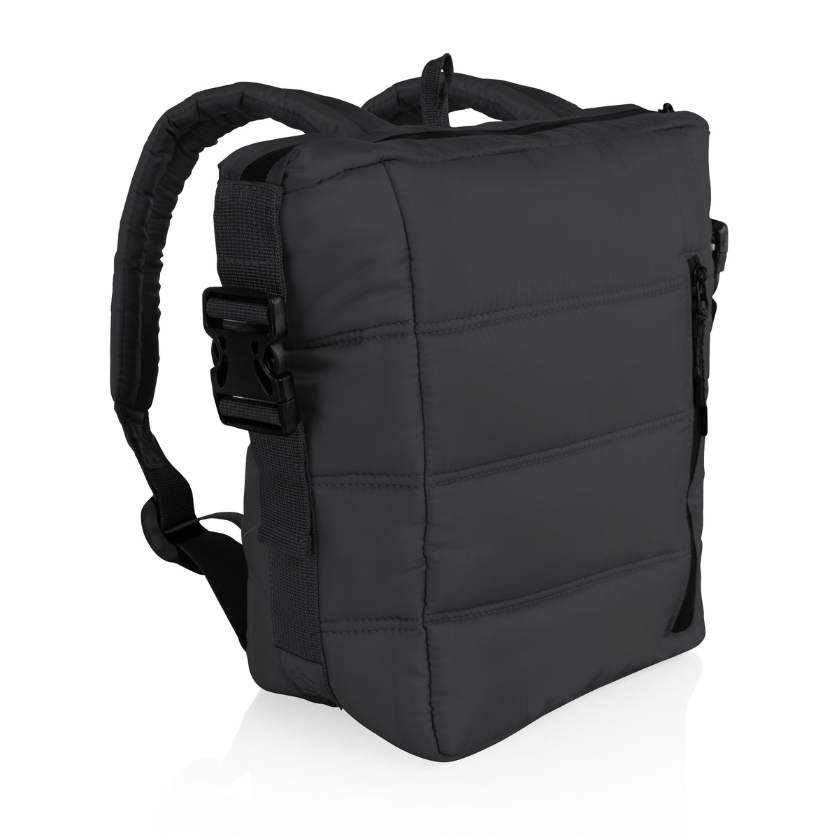 Everyday Quilted Washable Backpack Cooler with 12-Can Capacity - Obsidian Black