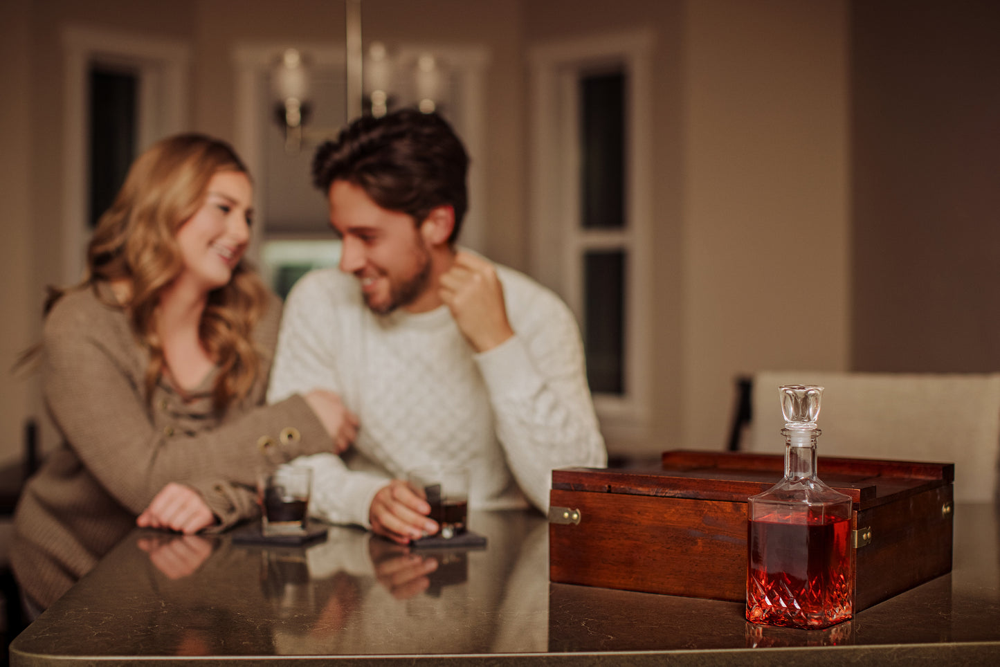 Whiskey Box Gift Set with Decanter