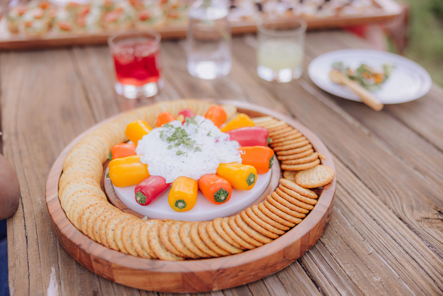 Isla Serving Platter with Marble Cheeseboard Insert