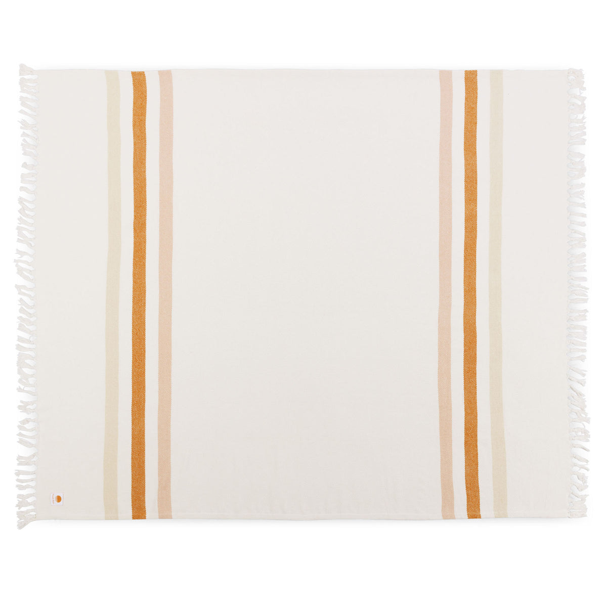 Oceanside Beach Blanket | Washable Cotton Beach Blanket by Picnic Time - Sunset Stripe