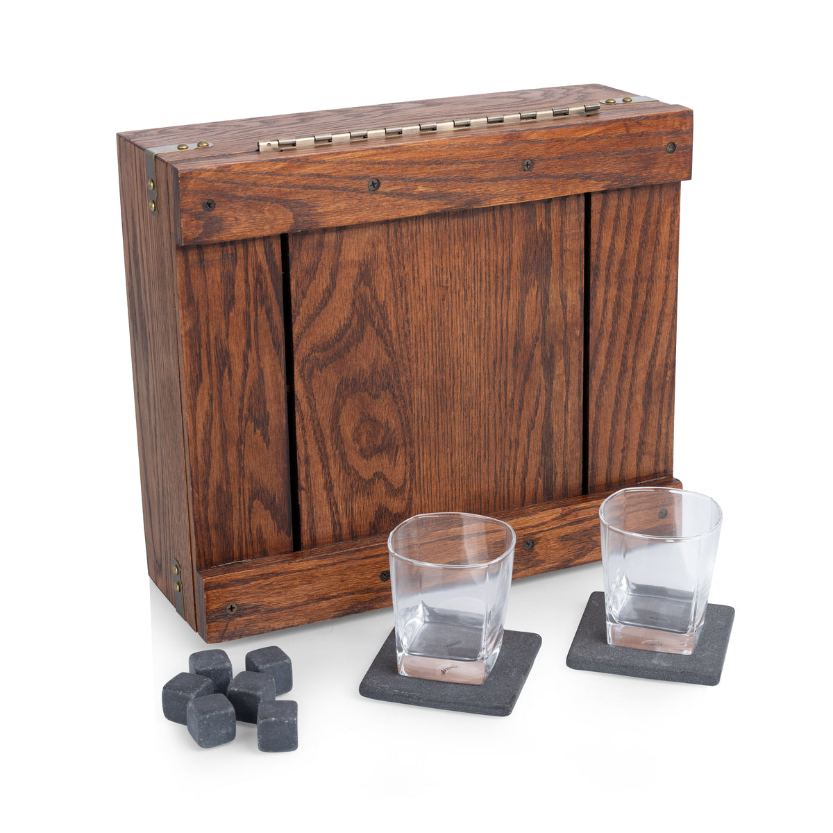 Whiskey Box Gift Set - Oak Wood