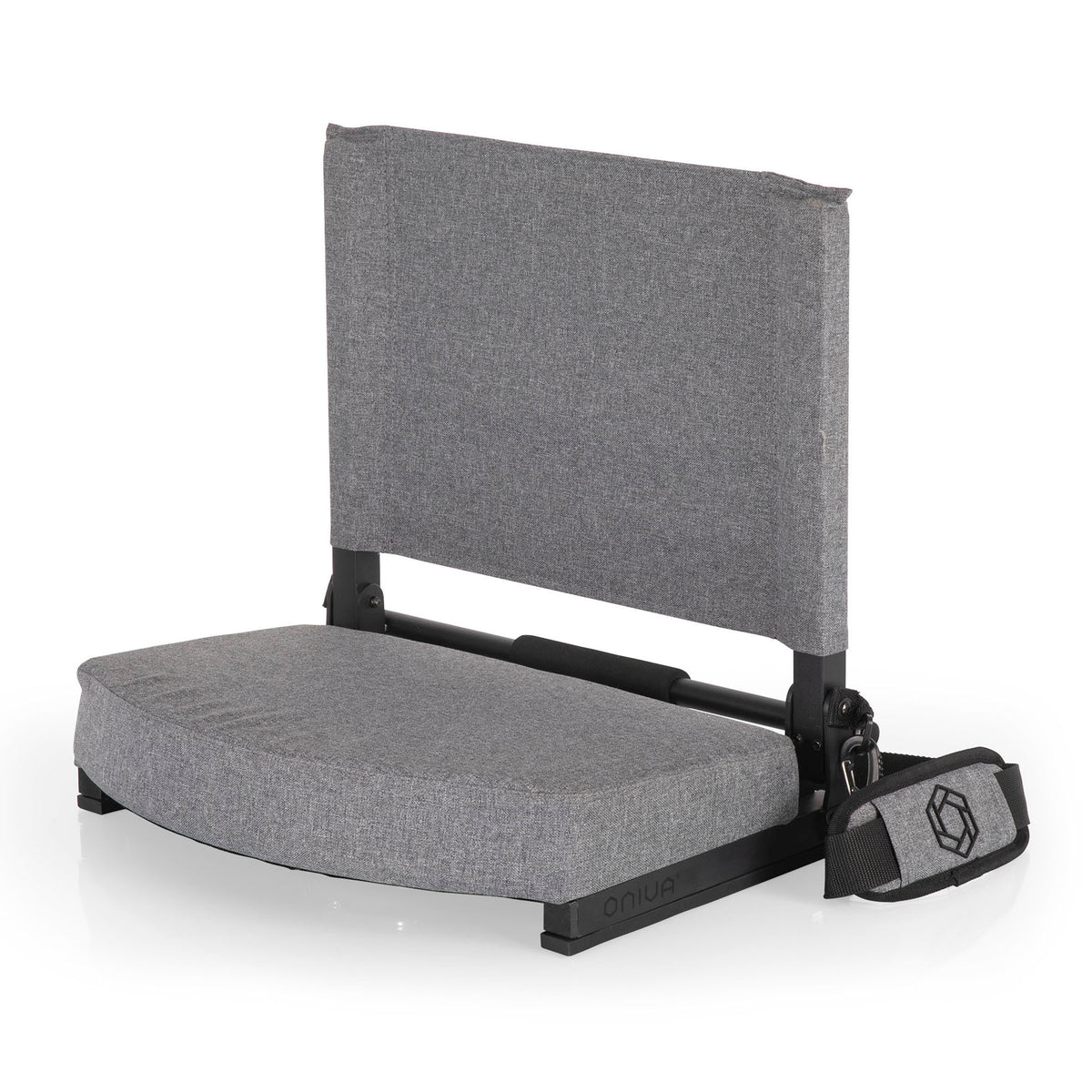 Gridiron Padded Folding Stadium Seat with Bleacher Hook - Heathered Gray