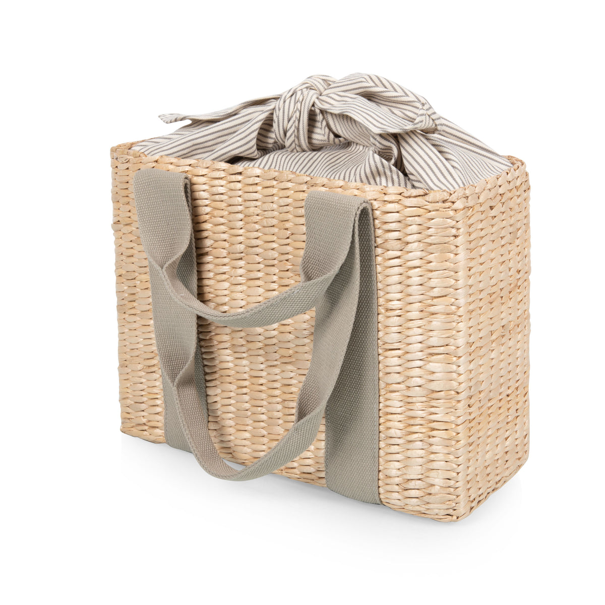 Parisian Picnic Basket - Beige with Sage Green Accents