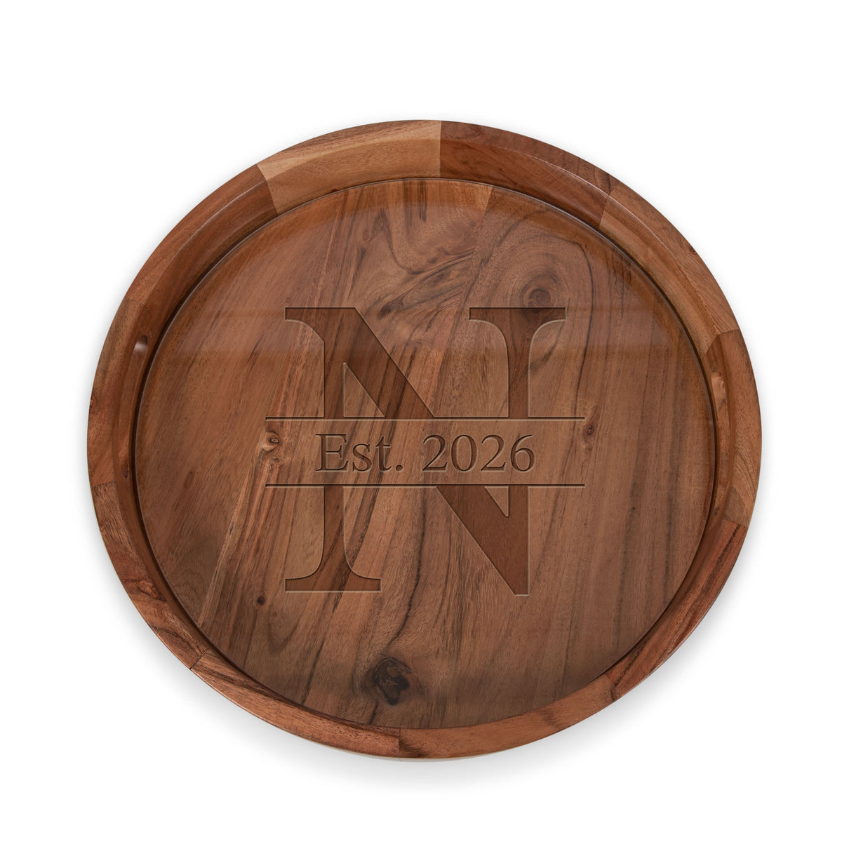 Barista Acacia Serving Tray with Glass Insert 13" - Acacia Wood (907-09-511-443-98)