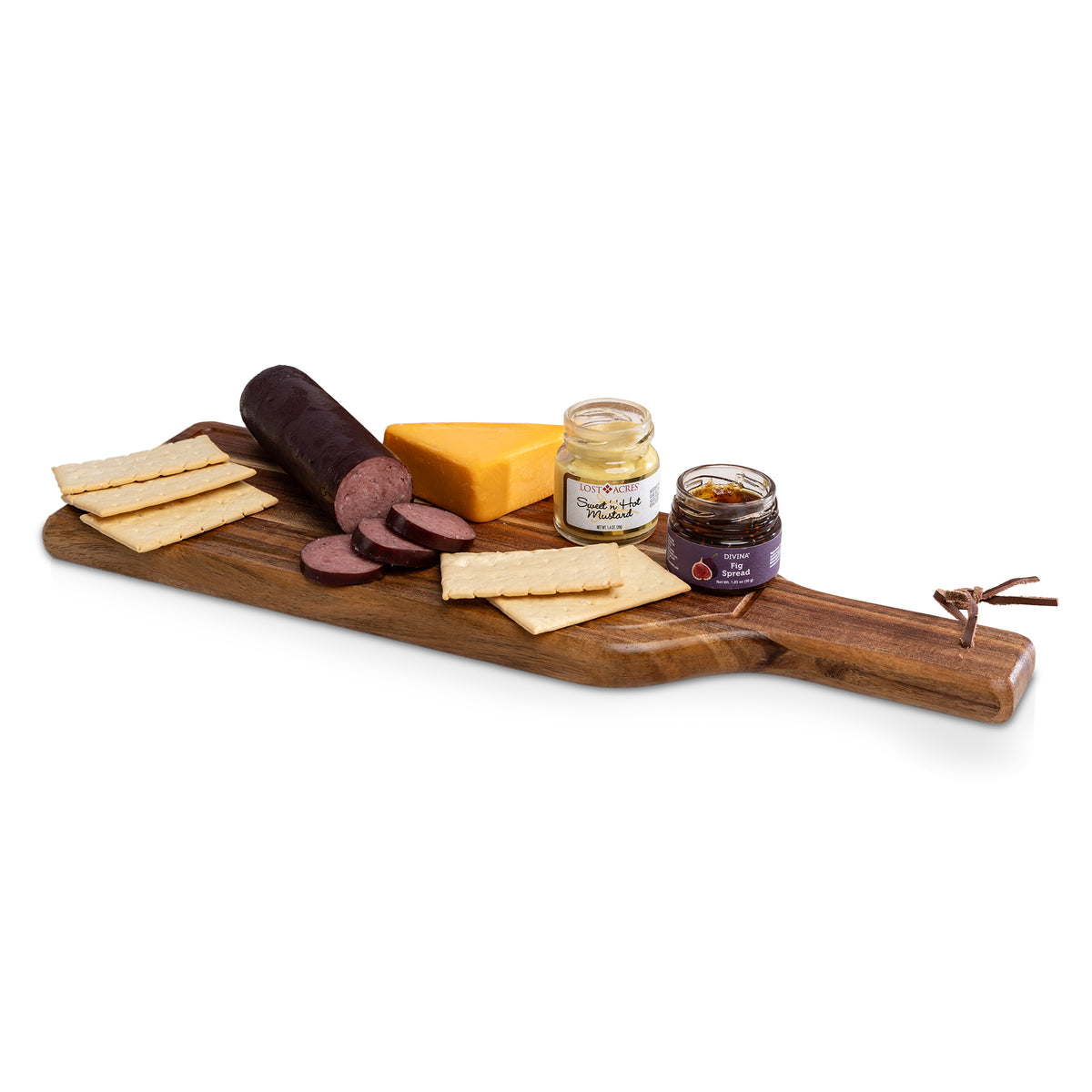 Botella Acacia Cheese Board with Gourmet Gift Pack