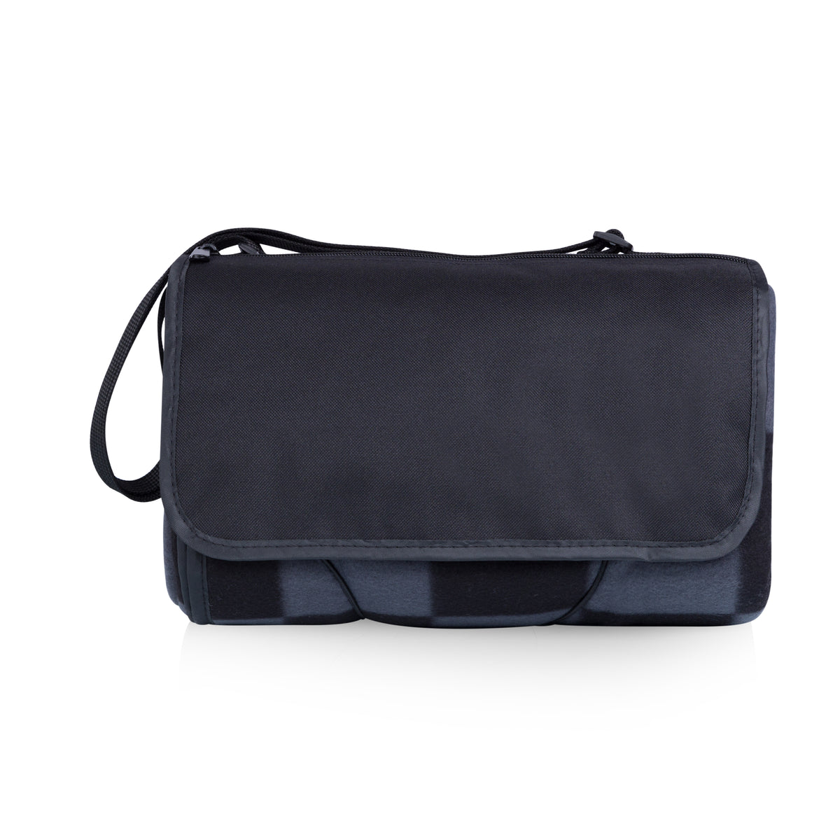 Outdoor Picnic Blanket Tote - Black Checkers