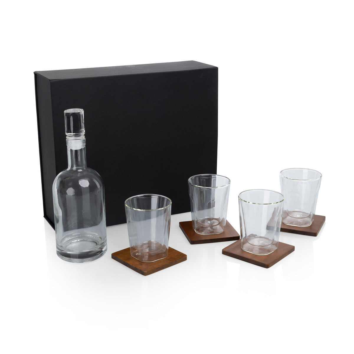 The Ambassador Whiskey Gift Set | Decanter & 4 Lowball Glasses