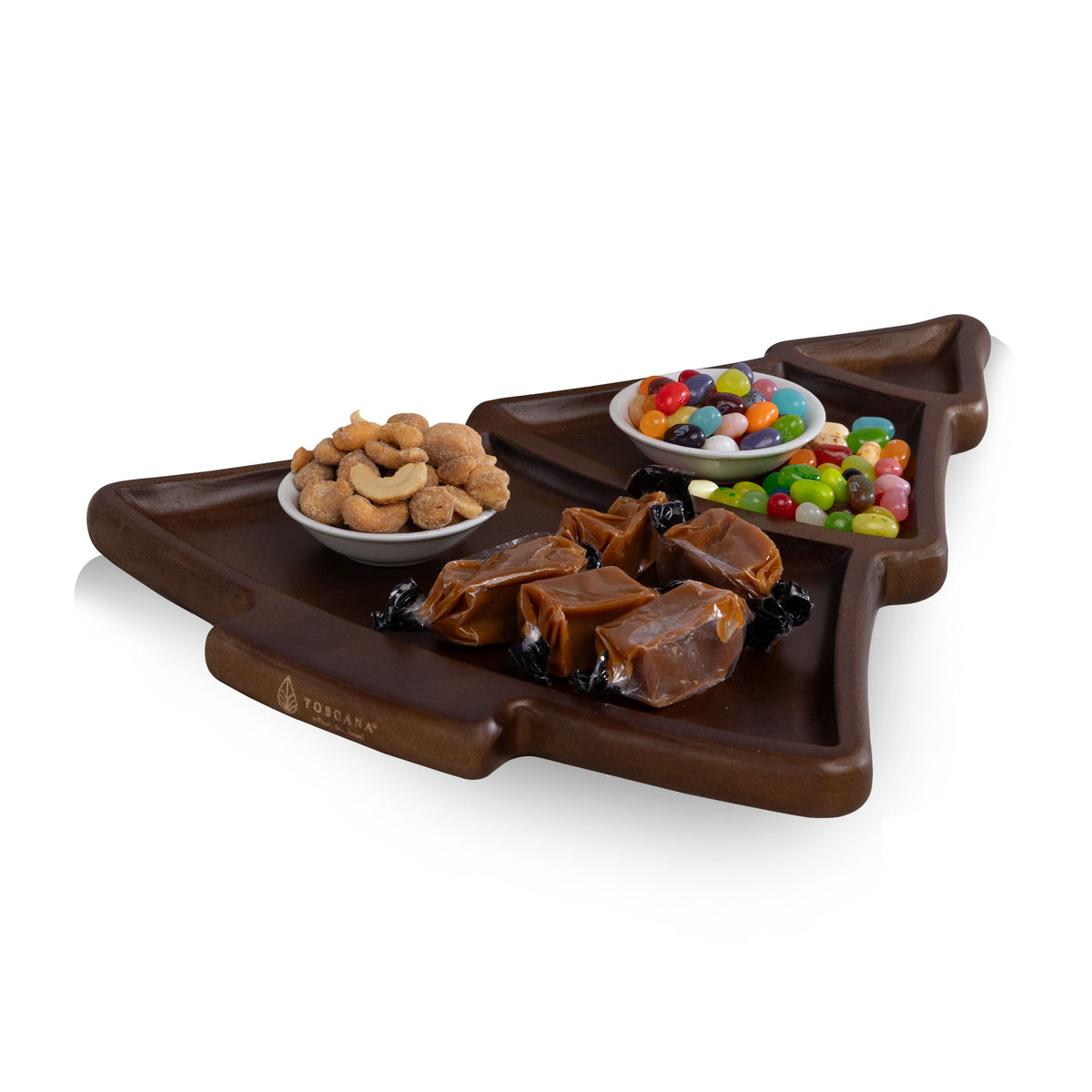 Christmas Tree Parawood Serving Tray with Gourmet Sweet Treats Gift Pack