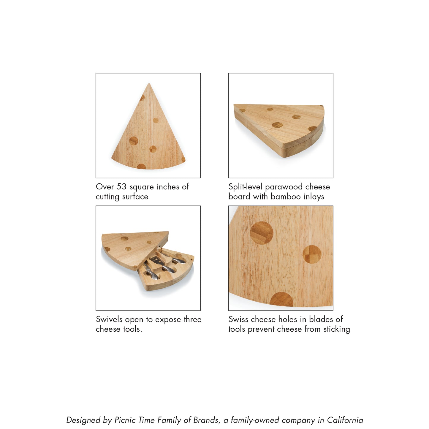Swiss Cheese Cutting Board & Tools Set