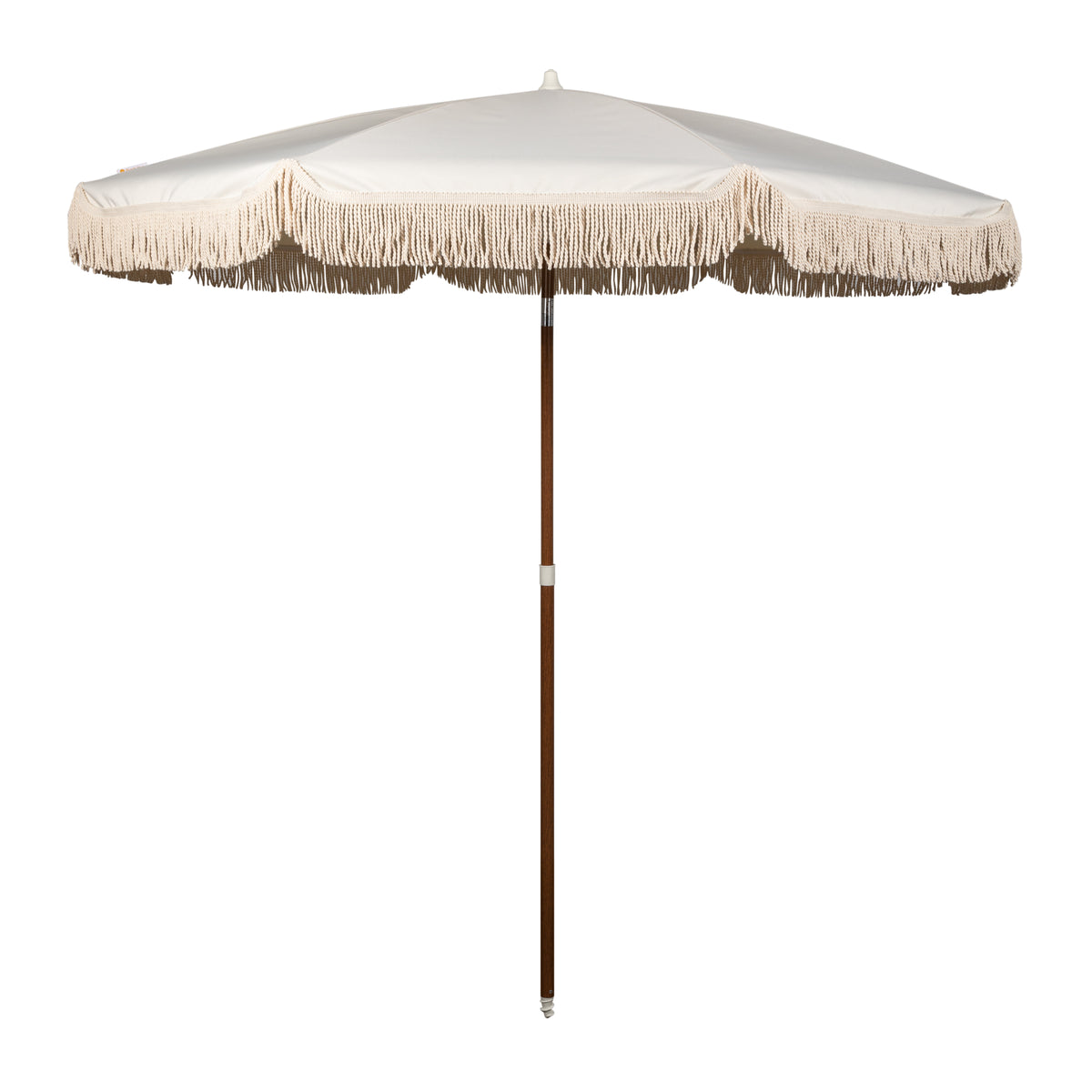 Summerland 6.5 ft. Portable Beach Umbrella with UV 50+ Protection and Canvas Fringe - Driftwood