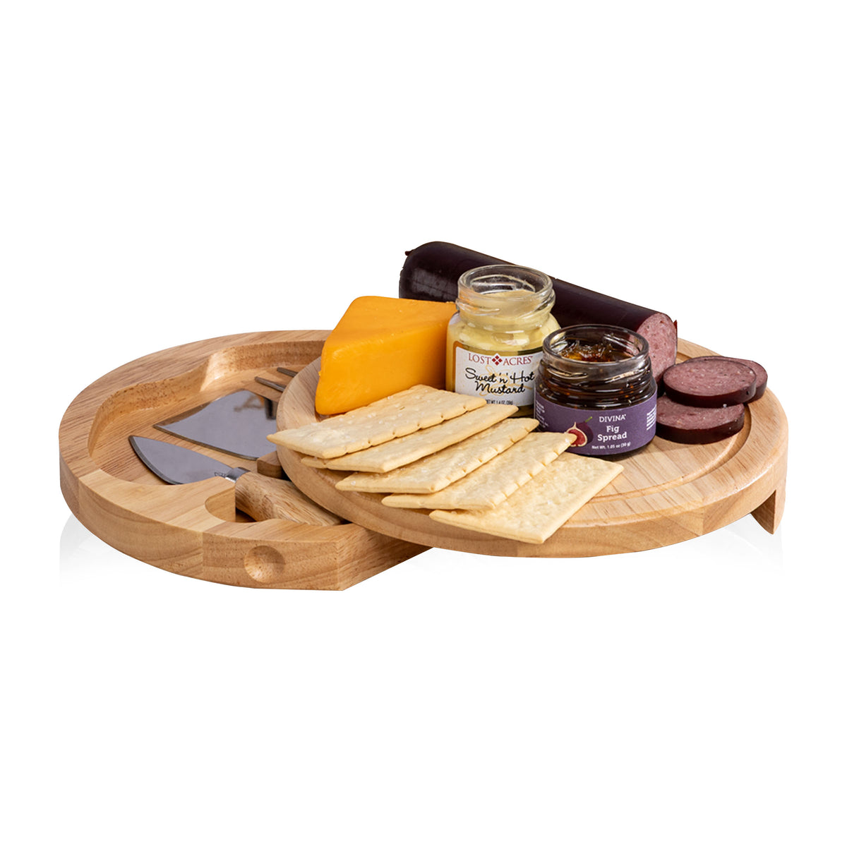Brie Parawood Cheese Board with Gourmet Gift Pack