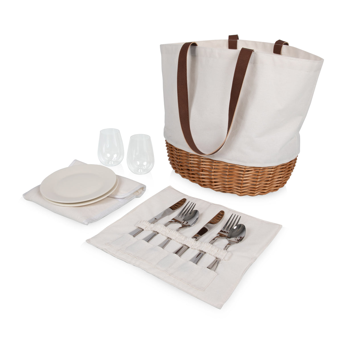 Promenade Picnic Basket - Beige Canvas