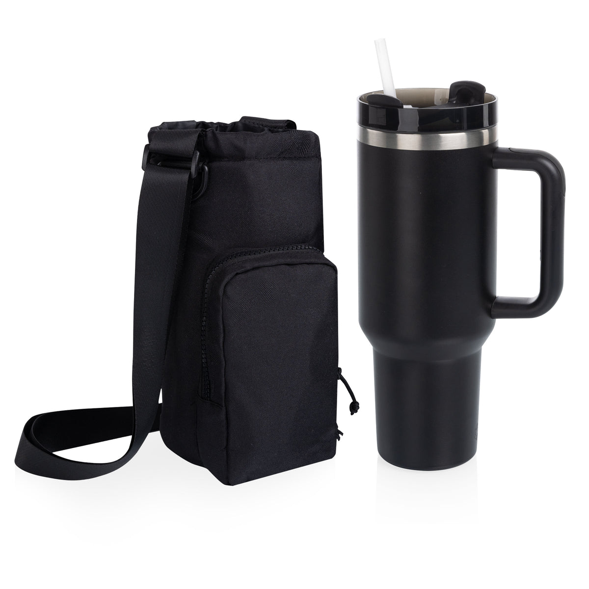 Eclipse 40 oz Travel Tumbler with Carrier Bag Set - Black