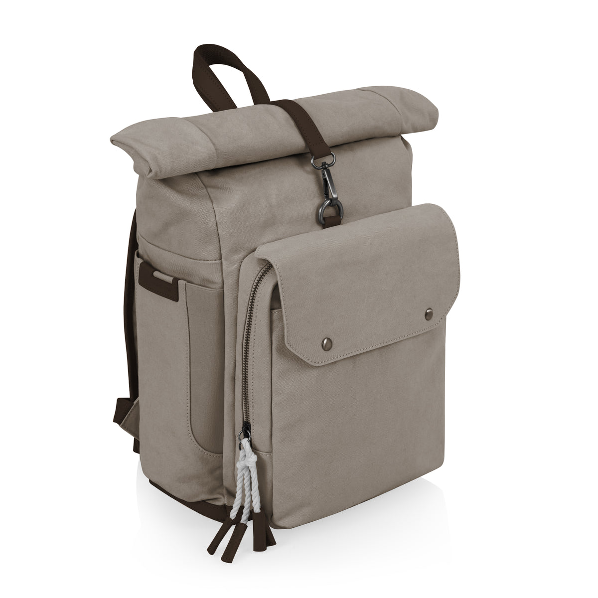 Eco Roll-Top Backpack Cooler with Waterproof Insulated Interior - Gray
