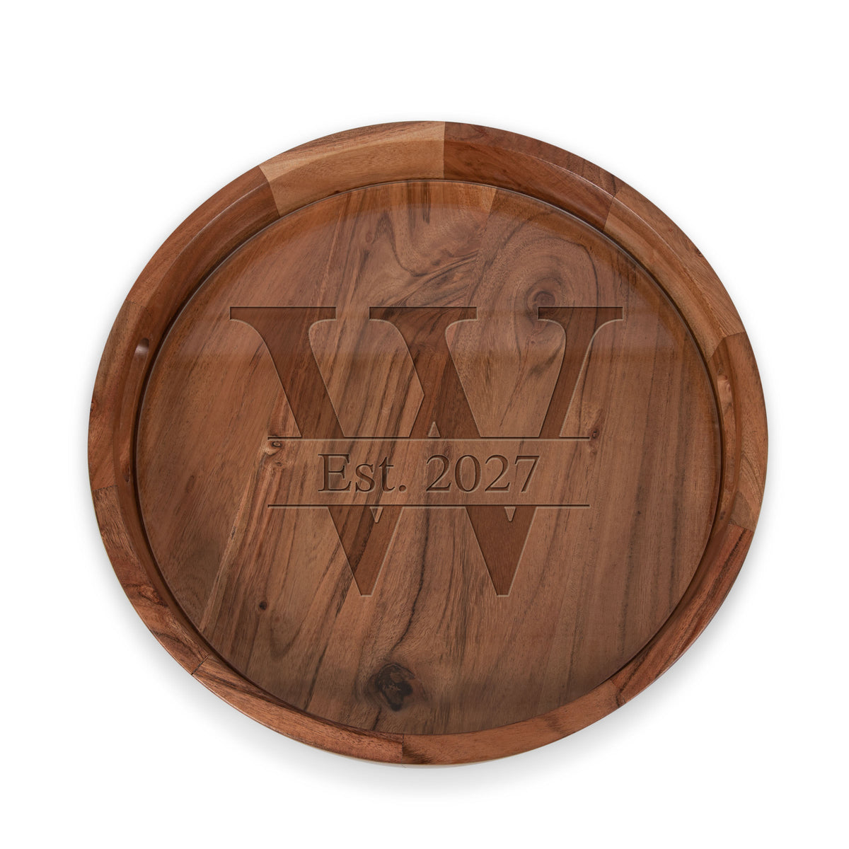 Barista Acacia Serving Tray with Glass Insert 13" - Acacia Wood (907-09-511-833-98)
