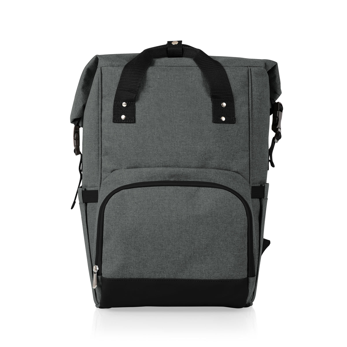 Roll-Top Backpack Cooler, Insulated 30-42 Can Capacity by Picnic Time - Heathered Gray