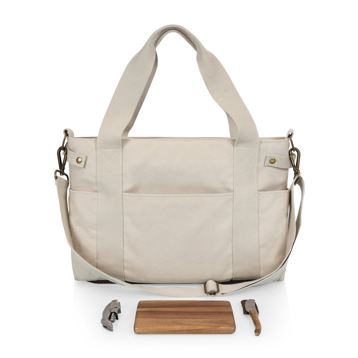 Temecula Wine and Cheese Bag - Natural White Canvas