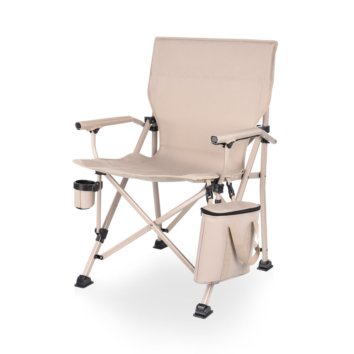 Outlander XL Heavy-Duty Camping Chair with Built-In Cooler, 400 lb Capacity - Shale Brown
