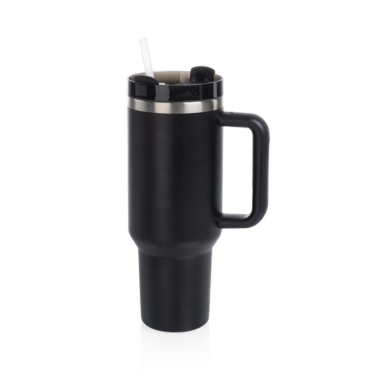 40 oz Double-Wall Stainless Steel Travel Mug - Black