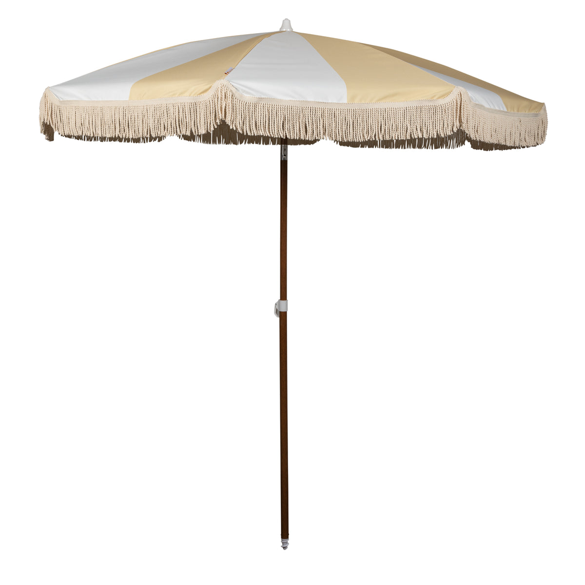 Summerland 6.5 ft. Portable Beach Umbrella with UV 50+ Protection and Canvas Fringe - Limoncello Stripe