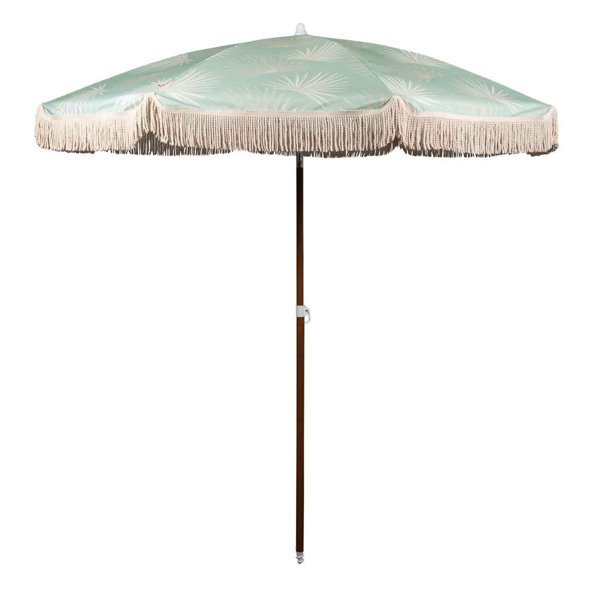 Summerland 6.5 ft. Portable Beach Umbrella with UV 50+ Protection and Canvas Fringe - Palm Beach
