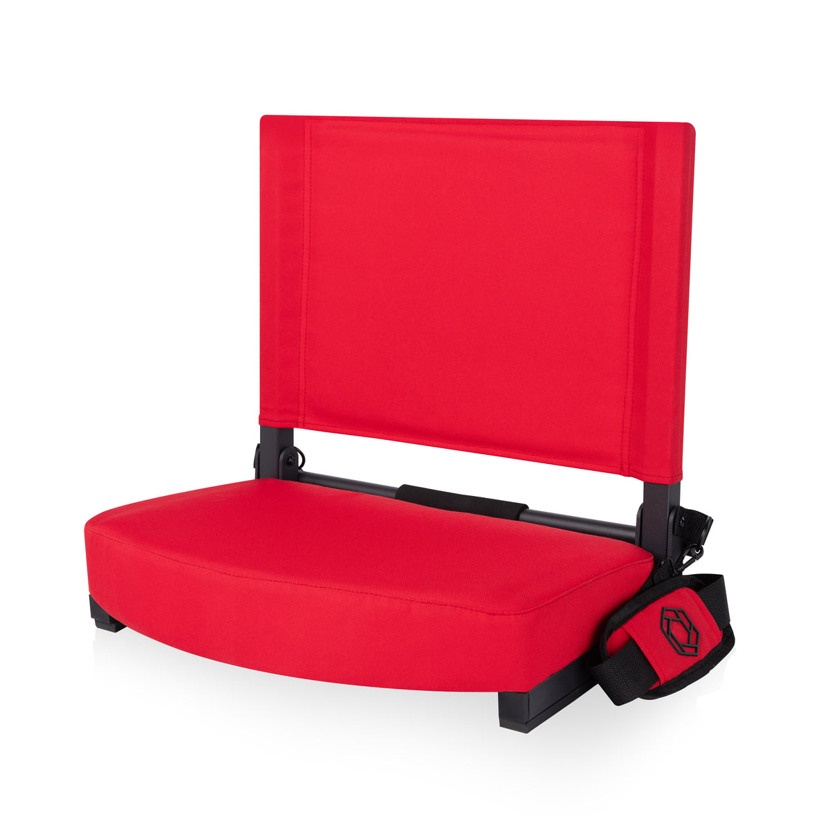 Gridiron Padded Folding Stadium Seat with Bleacher Hook - Red