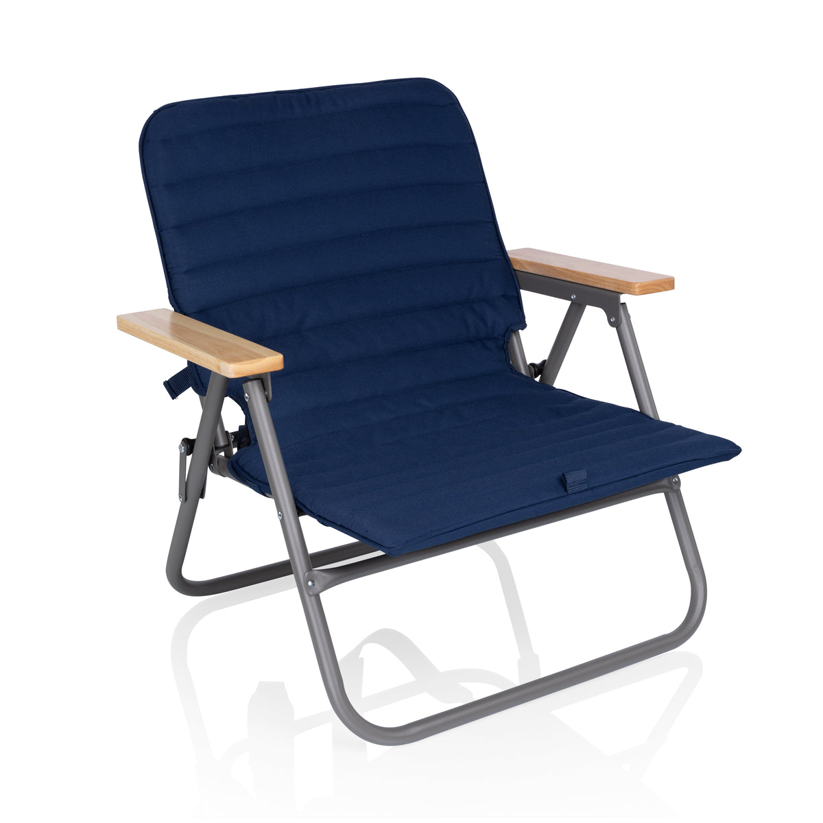 Descanso Padded Folding Beach Chair with Lightweight Frame - Navy Blue