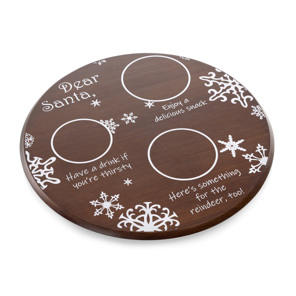 Dear Santa Milk & Cookies Parawood Serving Tray