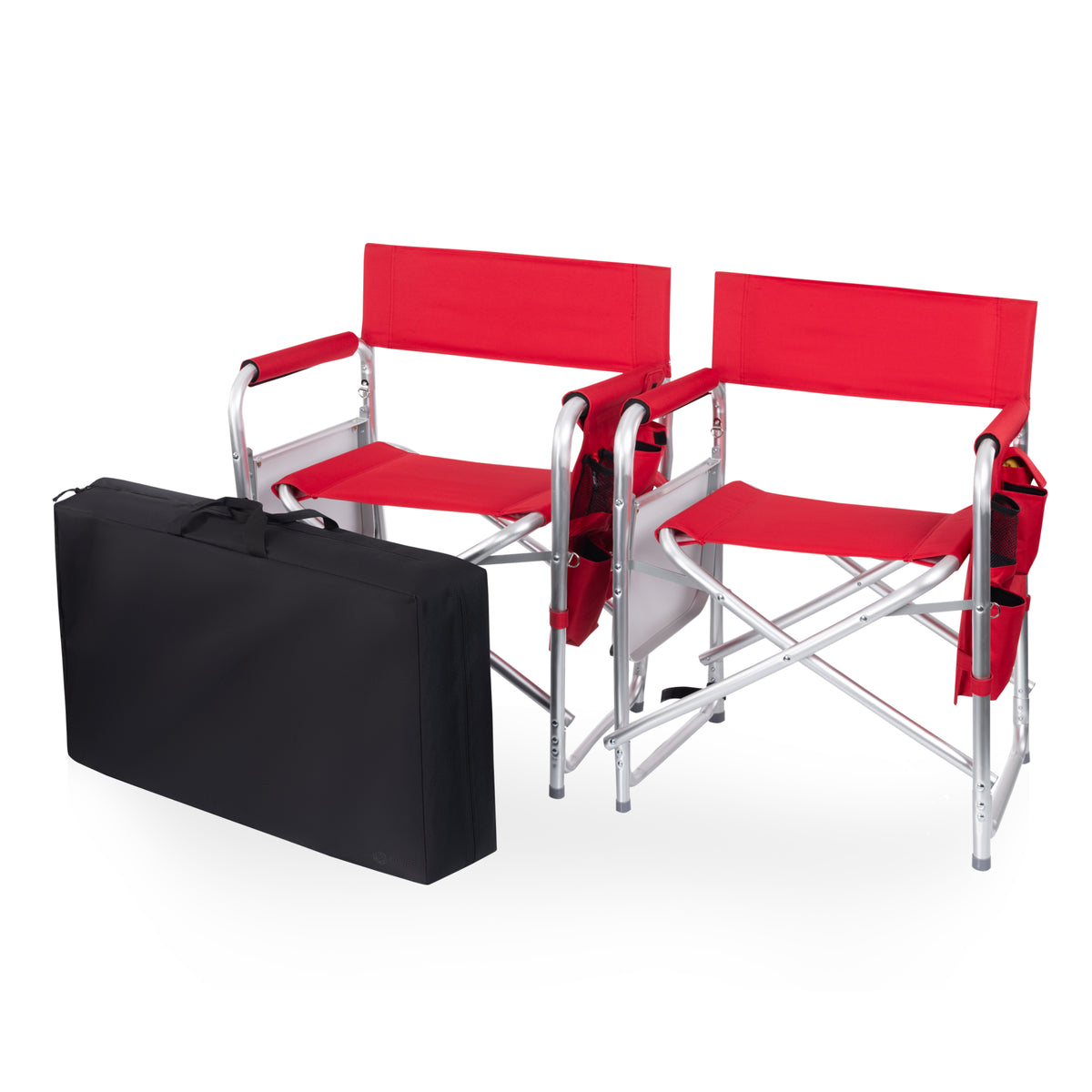 Sports Chair with Side Table, Armrest Caddy and Insulated Beverage Pockets - Red (809-00-100-998-2)
