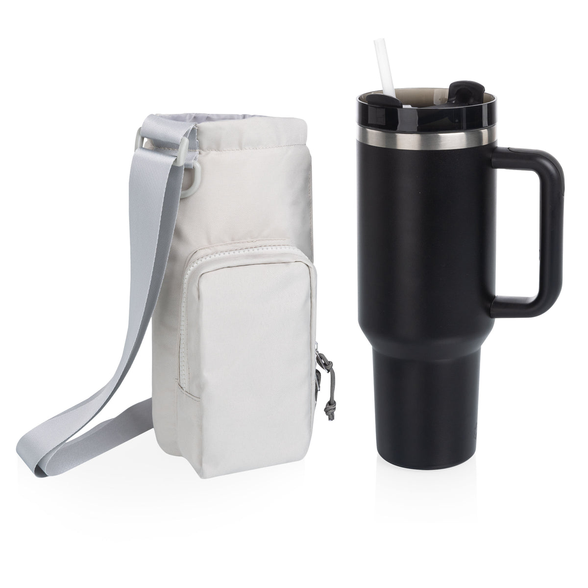 Eclipse 40 oz Travel Tumbler with Carrier Bag Set - Gray & Black
