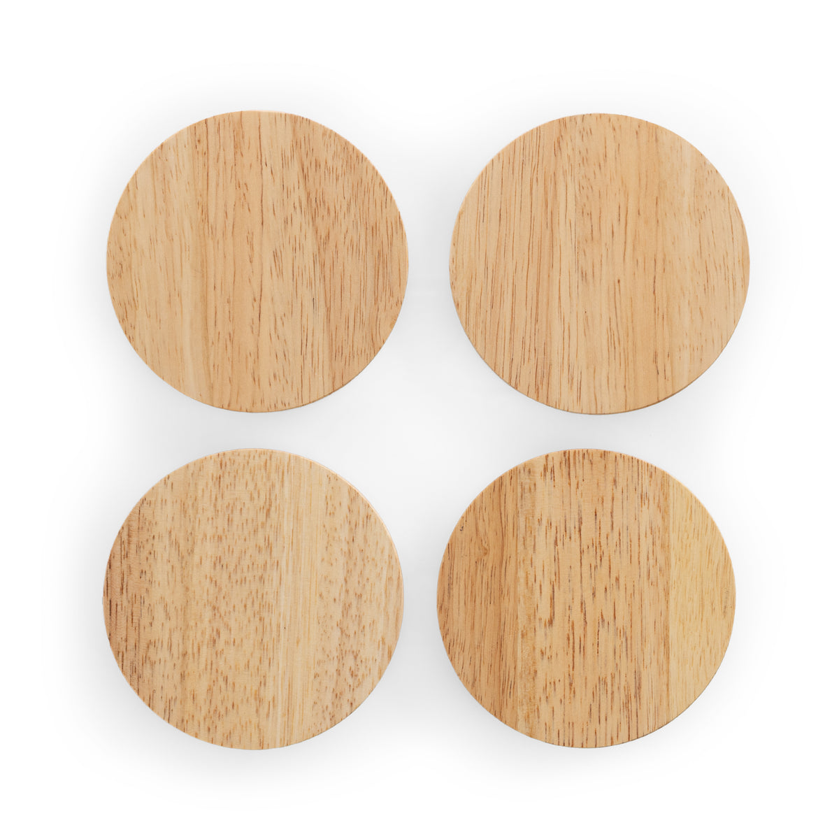 Wooden Coasters with Built-In Bottle Openers & Fridge Magnets, Set of 4