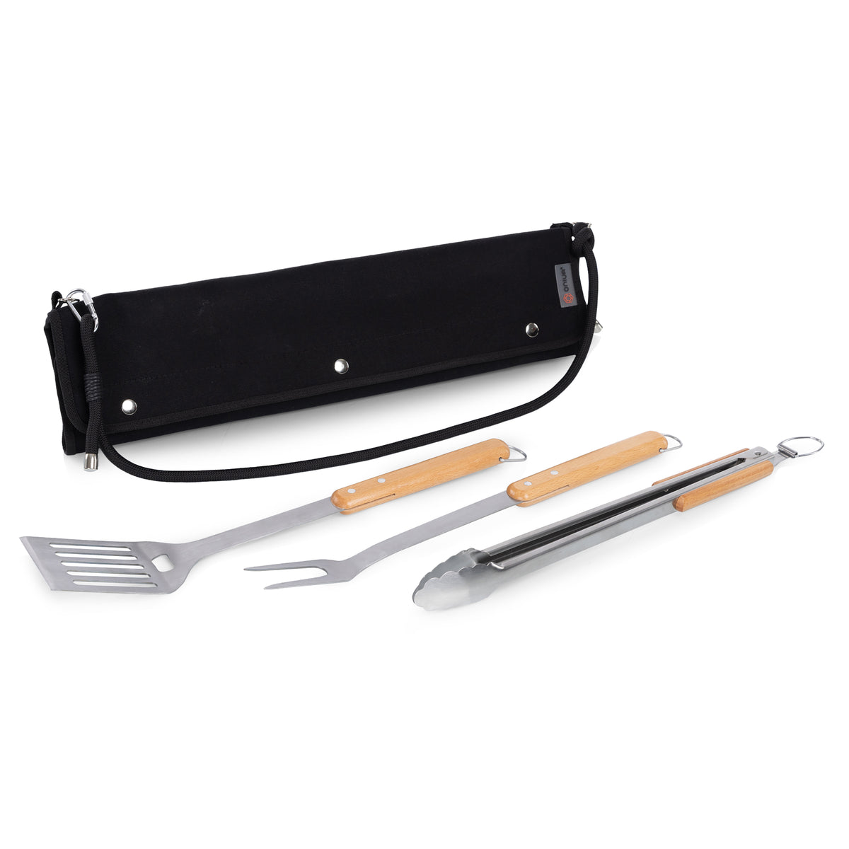 BBQ Roll-Up 3-Piece Grill Tool Set - Black